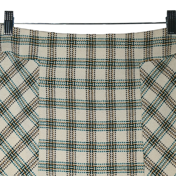 Ann Taylor Loft Mini Skirt Womens Size 8 Ivory Tweed Lined Wool Blend Plaid - Picture 3 of 6